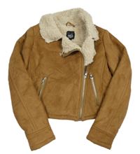 Hnědý semišový zateplený crop křivák New Look