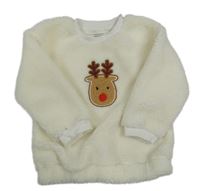 Bílá huňatá mikina se sobem Primark