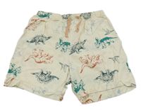 Béžové plátěné lehké kraťasy s diny Tu