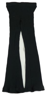 Černé žebrované flare legíny 