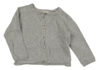 Světlešedý propínací svetr Zara