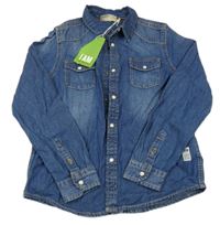 Nové - Tmavomodrá riflová košile 