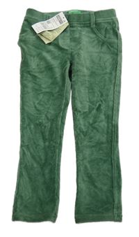 Nové - Zelené žebrované sametové tregíny Benetton