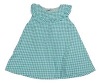 Světlemodro-bílé kostkované šaty s volánkem Topolino