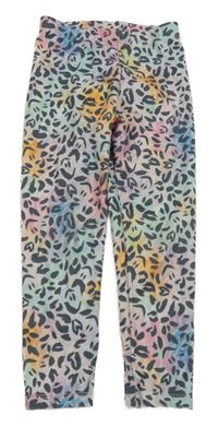 Šedo-barevné sportovní legíny s leopardím vzorem Peacocks