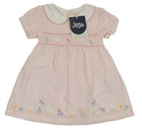 Nové - Světlerůžovo-bílé pruhované šaty s kachničkami a límečkem Jojo Maman Bébé
