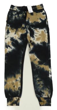 Nové - Černo-hnědé batikované tepláky H&M