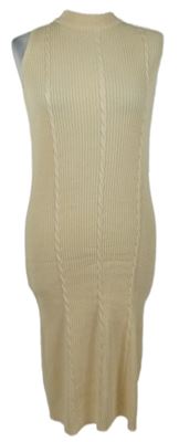 Dámské béžové vzorované svetrové šaty TU 