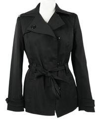 Dámský černý jarní kabát s páskem Debenhams 