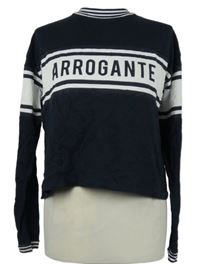 Dámské tmavomodré crop triko s nápisem Bizzbee 