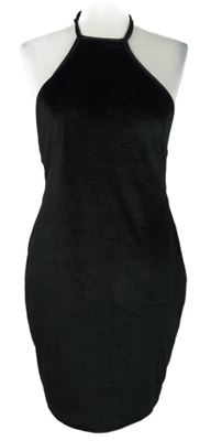 Dámské černé sametové minišaty PrettyLittle Thing