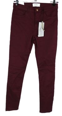 Nové - Dámské vínové skinny rifle New Look 