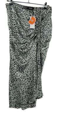 Nové - Dámská šedo-černá vzorovaná midi sukně se stahováním Cider 