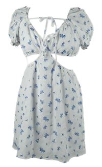 Dámské bílé kytičkované šaty s průstřihy H&M