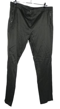 Dámské šedé společenské kalhoty se zipy Dorothy Perkins 