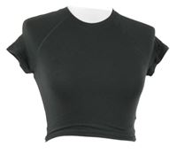 Dámské tmavošedé crop tričko H&M