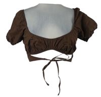 Dámská hnědá crop zavinovací halenka H&M