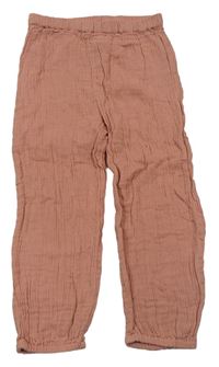 Růžové mušelínové kalhoty TU