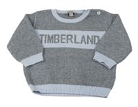 Šedo-modrý melírovaný svetr s logem Timberland