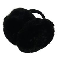 Černé kožešinové klapky na uši