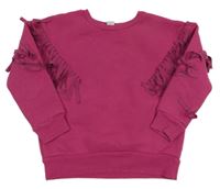 Rubínová mikina s třásněmi Tu