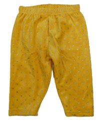 Žluté puntíkaté sametové tepláky Ergee