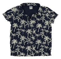 Tmavomodré polo tričko s obrázky Kiki&Koko