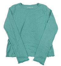 Modré vzorované crop triko 