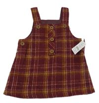 Nové - Vínovo-žluto-bílé laclové šaty Nutmeg