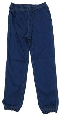 Tmavomodré jogger teplákové rifle H&M