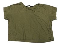 Khaki crop tričko New Look