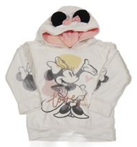 Bílá mikina s Minnie a kapucí George