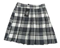 Nové - černo-bílá kostkovaná skládaná sukně