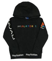 Černá mikina s nápisem a kapucí - PlayStation