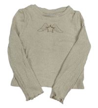 Béžové úpletové crop triko s křídly Matalan