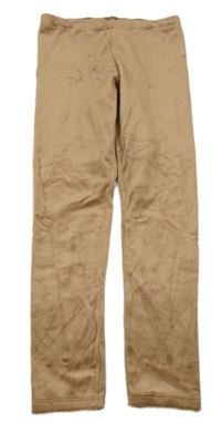 Hnědé plyšové legíny H&M