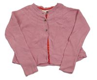 Růžový propínací crop svetr Mini Boden