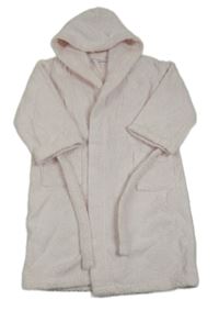 Světlerůžový froté župan s kapucí 