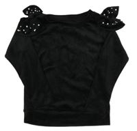 Černá plyšová mikina s mašlemi 