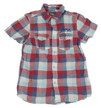 Červeno-modro-bílá kostkovaná košile H&M
