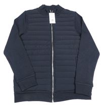 Tmavomodrá prošívaná šusťáková bundomikina F&F