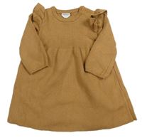 Karamelové pletené šaty s volánky F&F