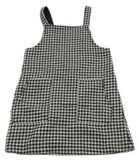 Černo-bílé vzorované vlněné laclové šaty F&F