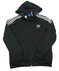 Černá sportovní propínací mikina s kapucí Adidas