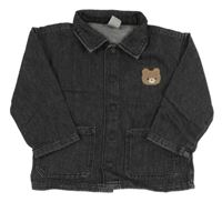 Černošedá riflová košile s medvídkem H&M