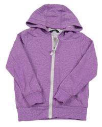 Fialová melírovaná propínací mikina s kapucí George