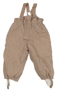 Pudrové šusťákové funkční oteplovačky s kšandami