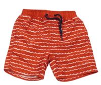 Červeno-bílé vzorované plážové kraťasy Mothercare