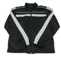 Černo-šedá sportovní mikina s pruhy 