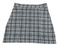 Světlemodro-černá kostkovaná úpletová sukně F&F